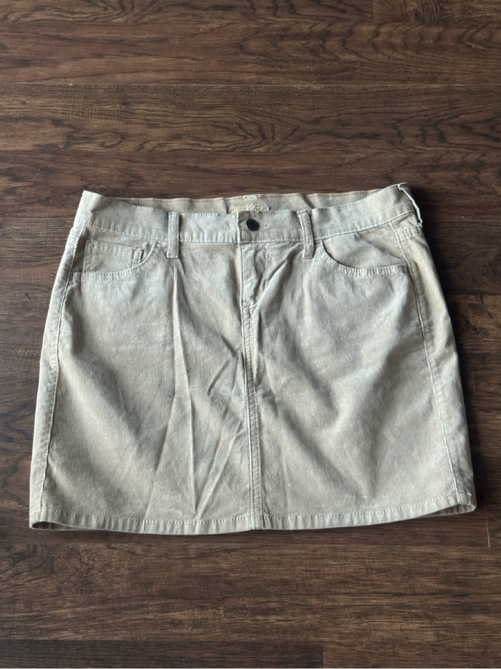 Old Navy Cream Corduroy A-Line Mini Skirt